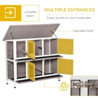 PawHut Indoor/Outdoor Rabbit Hutch, Quick Feeding(m-5)
