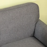 HOMCOM 3-Seater Sofa Couch, 81" Modern Upholstered Linen Fabric Sofa with Rubberwood Legs, Nailhead Trim and Rolled Arms for Living Room, Bedroom and Apartment, Grey(m-10)