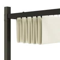 Outsunny 10' x 10' Retractable Pergola Canopy with Magnetic Fixture, UPF30+ Outdoor Pergola, Cream White(m-8)