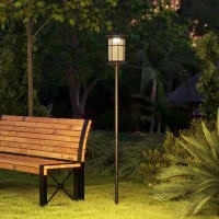 Outsunny 72" Solar Post Light, Cool White LED Outdoor Lamp, Waterproof IP44 for Patio, Garden, Backyard, Pathway(m-8)