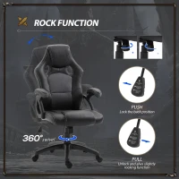 Vinsetto PU Leather Gaming Chair High Back Office Chair with Adjustable Height, Computer Gamer Chair, Grey(m-5)