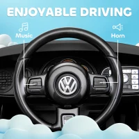 Qaba 12V Volkswagen Beetle Licensed Electric Car for Kids w/ Remote Control, 4 Spring Suspension Wheels, Soft Start, Black(m-9)