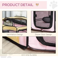PawHut 49-inch Large Exercise Puppy Pet Playpen Portable Dog Cat Pet Play Pen Pet Cage Tent Kennel Crate Pink Carry Bag Included(m-5)