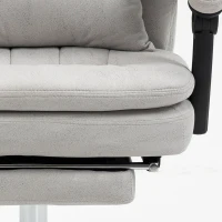 Vinsetto Executive Office Chair with Vibration Massage, Microfibre Swivel Desk Chair, Heated Reclining Computer Chair with Lumbar Support Pillow, Footrest, Light Gray(m-8)
