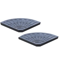 Outsunny 2pc Portable Umbrella Base Weights 61.6lbs Resin Flabelliform Garden Parasol Base Outdoor Patio Umbrella Stand Holder Weights, Bronze(m-11)