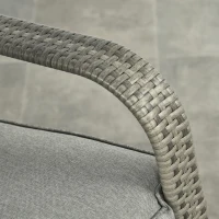 Outsunny PE Rattan Rocking Recliner with Footrest, Gray(m-8)