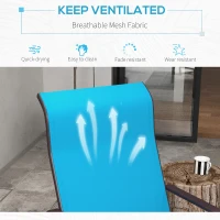 Outsunny Patio Glider with Breathable Mesh Fabric, Outdoor Glider Chair, Garden Rocking Gliding Seat for Patio, Yard, Porch, Brown/Blue(m-6)