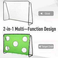 Soozier 8 x 3ft Soccer Goal Target Goal 2 in 1 Design Indoor Outdoor Backyard with All Weather Polyester Net Best Gift(m-5)