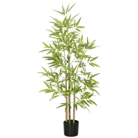 HOMCOM 4ft Artificial Tree, Indoor Fake Bamboo with Pot, for Home Office Living Room Decor(m-2)