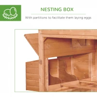 PawHut 137" Chicken Coop for 8-10 Chickens, Large Chicken House, Wooden Poultry Hen Cage with Nesting Box and Run for Backyard, Orange(m-6)
