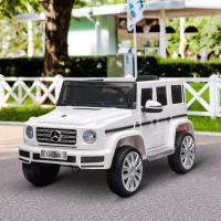 Aosom 12V Mercedes Benz G500 Licensed Kids Electric Car with Remote Control, Headlights, Music, Suspension & Storage, White(m-2)