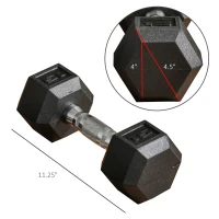 Soozier Rubber Dumbbells Weight Set, Total 30lbs Dumbbell Hand Weight for Body Fitness Training for Home Office Gym, 2 x 15lbs(m-3)