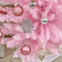 HOMCOM 6' Artificial Pencil Christmas Tree, Slim Xmas Tree with 390 Realistic Branch Tips and Plastic Stand, Pink(m-9)