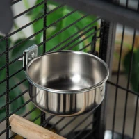 PawHut 61.5 Inch Bird Cage Parakeet House for Cockatiel with Stand, Pull Out Tray, Play Top, Storage Shelf, Wood Perch, Food Container(m-10)