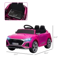 Qaba Audi Q8 e-tron Sportback Licensed 12V Battery Powered Kids Electric Car w/ Spring Suspension, Soft Start, Pink(m-3)