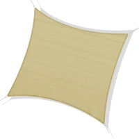 Outsunny 24' x 24' Outdoor Patio Sun Shade Sail, Square UV Resistant Canopy, Sand(m-11)