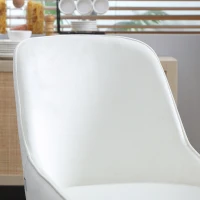 HOMCOM Dining Chairs Set of 2, Upholstered Velvet Kitchen Chairs, Accent Chair with Back, Steel Legs for Living Room, Dining Room, Bedroom, Cream White(m-10)