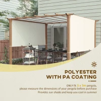 Outsunny 2 Piece Retractable Pergola Canopy Replacement for 10' x 10' Pergola, Pergola Shade Cover with Weight Rods, Beige(m-4)