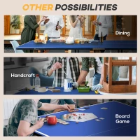 Soozier 9' x 5' Full Size Table Tennis Table, Folding Ping Pong Table with Paddles and Balls, Blue(m-7)