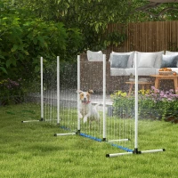 PawHut 2pc Dog Agility Training Equipment Set with Spray Water Tube, White(m-10)