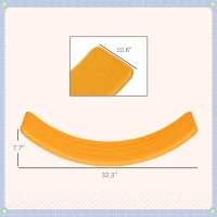 Qaba 32.3" Balance Board, Wobble Board for Kids & Toddlers, Montessori Waldorf Toy for Ages 3-6 Years Old, Orange(m-3)