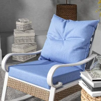 Outsunny Outdoor Rocker, Porch Rocking Chair with Soft Cushion, Rattan Decoration for Garden, Patio, Balcony, Lawn, Light Blue(m-9)