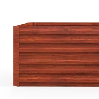 Outsunny Galvanized Raised Garden Bed, Steel Outdoor Planters with Reinforced Rods, 71" x 36" x 23", Dark Brown(m-7)