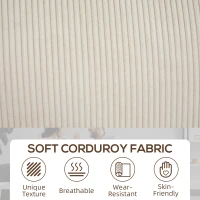 HOMCOM Three Seater Sofa, Fabric 3 Seater Couch with Spring Cushion and Cup Holders for Living Room, Bedroom, Cream White(m-5)
