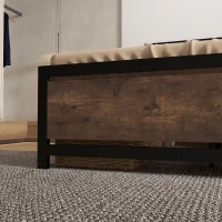 HOMCOM Full Bed Frame with Headboard & Footboard, Strong Metal Slat Support Bed Frame w/ Underbed Storage Space, No Box Spring Needed, 56.75''x76.75''x40.5''(m-9)