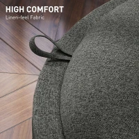 HOMCOM Round Storage Ottoman Coffee Table with Flip Top Tray, Linen Fabric Upholstered Footstool with Hidden Compartment(m-6)