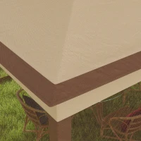 Outsunny Outdoor Patio Pop Up Canopy Gazebo Shelter with Zipper Netting, Carry Bag, 11' x 11', Khaki(m-11)