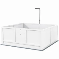 PawHut Whelping Box for Dogs with Retractable Light Stand, Waterproof Pad, Rail, Adjustable Height Door, 49" x 47"(m-2)