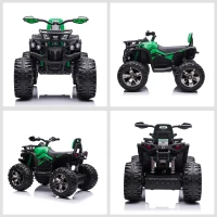 Aosom Kids Ride-on Car, 12V/10AH Four Wheeler Kids ATV, Battery Powered Off-Road Quad with MP3, Headlights, Suspension, 1.8-5 mph, Green(m-9)