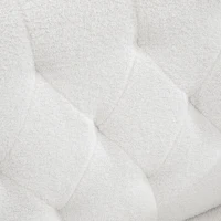 HOMCOM Upholstered Armchair, Modern Sherpa Accent Chair, Tufted Reading Chair for Living Room with Gold Steel Legs, White(m-8)