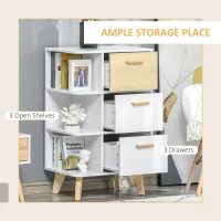 HOMCOM Floor Storage Cabinet with 3 Drawers & 3 Shelves Free Standing Drawer Chest, Sideboard Storage Organizer for Living Room Office(m-4)