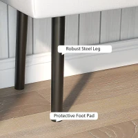 HOMCOM End of Bed Ottoman Bench, 39.4" Faux Leather Upholstered Entryway Bench with Metal Legs and Padded Seat, Gray(m-6)