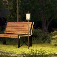 Outsunny 50" Solar Post Light, Cool White LED Outdoor Lamp, Waterproof IP44 for Patio, Garden, Backyard, Pathway(m-8)