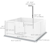PawHut Whelping Box for Dogs with Retractable Light Stand, Waterproof Pad, Rail, Adjustable Height Door, 41" x 39"(m-3)