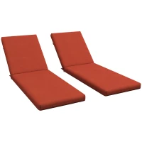 Outsunny 2-Piece Back and Seat Cushion Pillows Replacement, Patio Chair Cushions Set with Ties for Indoor Outdoor, Rust Red(m-11)