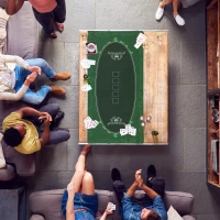 Soozier Poker Table Top Poker Mat for 6 Player, Green(m-8)