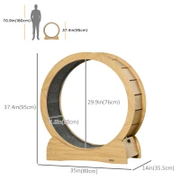 PawHut Cat Running Wheel, Cat Exercise Treadmill with Brake, Carpeted Runaway, Pet Fitness Weight Loss Device, Natural(m-3)