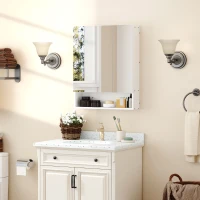 kleankin Wall Mounted Bathroom Medicine Cabinet with Mirror and Adjustable Shelves, White(m-1)