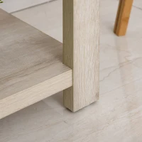 HOMCOM Farmhouse Double Door Coffee Bar Cabinet, Console Table, Sideboard Buffet Cabinet with Bottom Shelf for Entryway, Living Room, Oak(m-8)