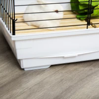 PawHut Rabbit Guinea Pig Cage, Bunny Cage Pet Pen with Sliding-Out Trays, Bottom Wood Board, Doors, 24" x 15" x 16"(m-9)