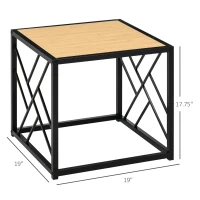 HOMCOM Modern End Table, Accent Side Table with Metal Frame for Living Room, Black(m-3)