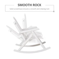 Outsunny Outdoor Wooden Rocking Chair, Double-Person Rustic Adirondack Rocker with Slatted Seat, High Backrest, Armrests for Patio, Garden and Porch, White(m-4)