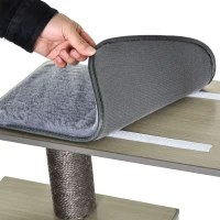 PawHut 47.2" Cat Tree, Kitten Scratcher, Activity Center, Play House with Condo Sisal, Scratching Post, and Mat - Grey(m-10)