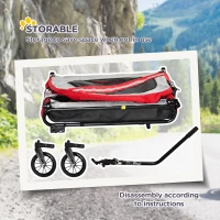 Aosom 2-in-1 Pet Bike Trailer for Small Dogs, Road-Visibility Dog Stroller Bicycle Carrier, Weather-Strong Bike Wagon Trailer Sidecar Attachment, Red(m-6)
