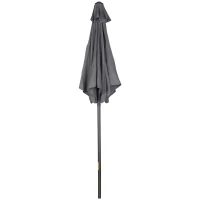 Outsunny 6.6FT Patio Umbrella, Outdoor Parasol with 6 Solid Ribs, Dark Grey(m-2)