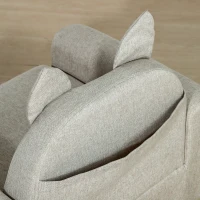 Qaba Kids Sofa Chair Seat with Kitten Ear Backrest, Grey(m-9)